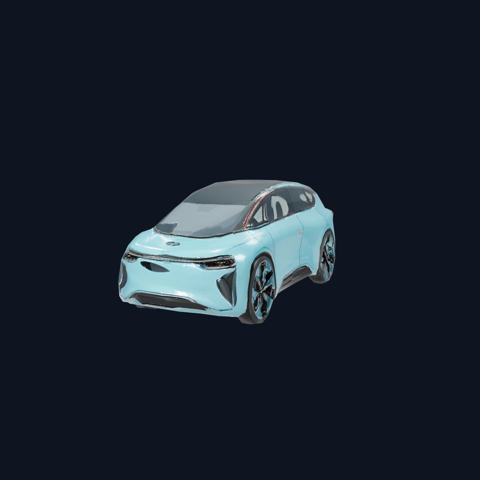 Sleek Cyan Electric Car model pack